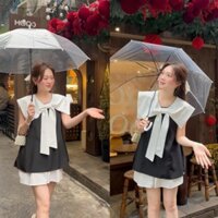 Set áo bộ sơ mi thường mặc cổ thuỷ thủ kèm chân váy xoè có quần bảo hộ Dolyly - S99