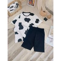 Set áo bò sữa nữ kèm quần legging ngố TK55FS