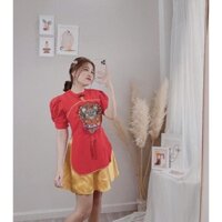 Set áo cách tân quần lụa