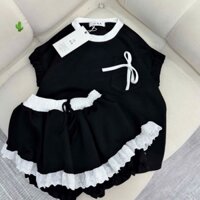 Sét áo cánh dơi phối chân váy bí ren dễ thương (p)
