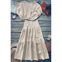 Set Áo Chân Váy Linen Màu Mộc