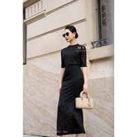 Set Áo Chân Váy MY WAY Ren Họa Tiết Cổ Tròn Tay Lỡ Dáng Ôm Body Sang Trọng 1MATB2453 - 1MCXB2447 - DE0