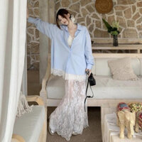 Set Áo + chân váy ren + áo ren, Set Váy nữ dáng dài tôn dáng nhà Oanhdilys