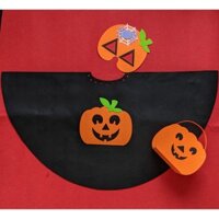 Set áo choàng, mặt nạ, giỏ xin kẹo Haloween cho các bé từ 2-8 tuổi, bé tự làm, có thể điều chỉnh độ dài