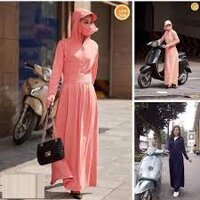 Set áo chống nắng gồm áo và váy quây chống nắng chất liệu thông hơi mềm mát