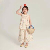 🌸📍Set Áo Cổ Bèo Chấm Bi Mix Quần Sớ – Xinh Xỉu, Nhẹ Tênh, Mát Lịm 💖✨