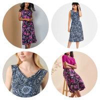 SET ÁO CỔ ĐỖ VÀ CHÂN VÁY MIDI KASPER XUẤT DƯ