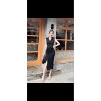 SÉT ÁO CỔ VEST KÈM CHÂN VÁY DÀI XẺ