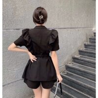 SET ÁO CỔ VEST  TAY BÈO MIX SOC