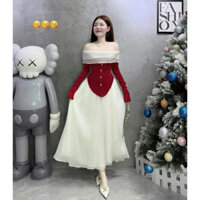 Set áo corset nàng thơ trễ vai phối chân váy maxi dài by CarrotStore