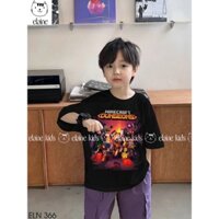 Set áo cotton cộc tay màu đen mix quần kaki túi hộp in hình MineCraft hàng cao cấp ELAINE | ELN366