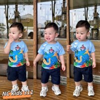 SÉT ÁO COTTON HÌNH THÚ KÈM QUẦN KAKI MỀM BÉ TRAI 8-28KG(DV)