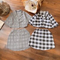 SET ÁO CROP KẺ KÈM CV