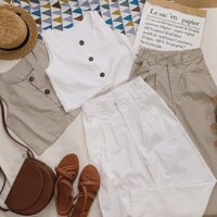 Set áo crop+ quần baggy🌸hình thật