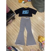 set áo crop + quần loe