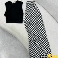 SET ÁO CROPTOP BODY QUẦN DÀI CARO