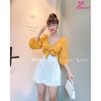 Set áo croptop mix quần short