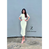 Set áo croptop phối kèm chân váy midi xẻ tà - Beli Set by ZOÉN
