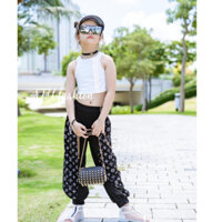 Set áo croptop quần alibaba cho bé gái 15 đến 45kg thun cotton chính phẩm Jenniekids J571