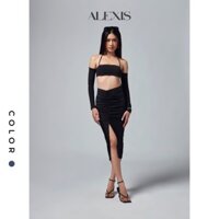 Set áo croptop sexi và chân váy xẻ tà ôm body - MIA SET - ALEXIS