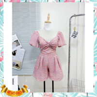 Set áo croptop thắt nơ lưng có mút ngực mix quần giả váy 2 lớp xịn xò cho các nàng đi chơi cực xinh HK Shop