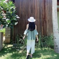 SÉT ÁO CROPTOP TRỄ VAI TAY BỒNG