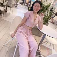 Set áo croptop và quần ống rộng