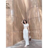 set áo croptop và quần ống rộng (kem anh that)
