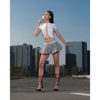 SET ÁO CROPTOP VÁY BÍ CARO I CÓ TÁCH SET I NITA TOP + KURBIS SKIRT