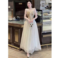 SET ÁO CÚP HOẠ TIẾT THỔ CẨM GIM CHARM NƠ PHỐI CHÂN VÁY LƯỚI
