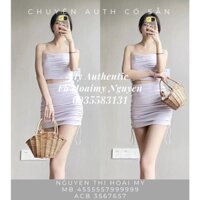 Set áo cúp ngực chân váy tím