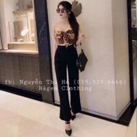 Sét áo cúp ngực cột dây + quần ống suông