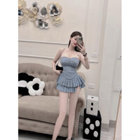 Set Áo Cúp ngực , Mix chân váy xoè xếp Ly , điểm nhấn gợi cảm …..