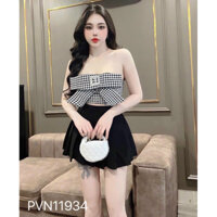 set áo cúp sọc nơ kèm cv