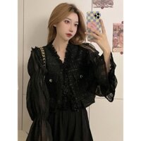 Set Áo Dạ Tweet Gile, Khoác Dạ Tweet Kèm Áo Sơ Mi Voan Kèm Ảnh Thật