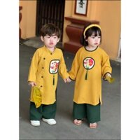 Sét Áo Dài 2 Màu Vàng Đỏ Cực Tết Dành Cho BT&BG, Đủ Sz 9-26kg