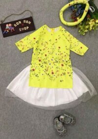 ☘Sét áo dài cách tân (áo dài+ váy+ mấn) màu vàng