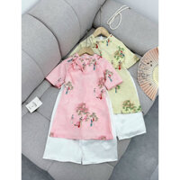 Set áo dài cách tân cô tiên cho bé gái mặc tết