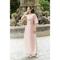 Set áo dài cách tân thời trang nữ chất áo tapta thêu hoa đính ngọc tay lỡ quần tuyết nhung nhẹ nhàng tiểu thư