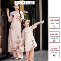 Set Áo Dài Gia Đình Xuân Cát Tường Hồng