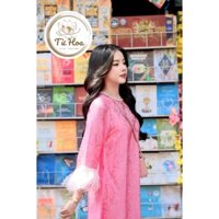 Set áo dài lụa hồng cổ ngọc cách tân, Áo dài lụa tơ tằm cao cấp, Set áo dài nữ , Áo dài Từ Hoa