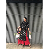 Set áo dài Mẹ Bé (tặng kèm băng đô vải)