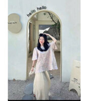 Set áo dài Như Ý cách tân áo và chân váy cạp chun chất gấm lụa