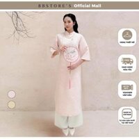 Set Áo Dài Phối Quần Form Dáng Cách Tân Tay Lở Chất Xốp Vân (kèm băng đô) BBSTORE'S -K4182A