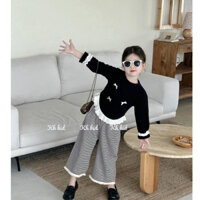 SET ÁO DÀI TAY ĐÍNH NƠ QUẦN SUÔNG KẺ BÉ GÁI 10-30KG(KENO)