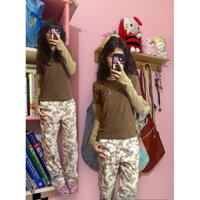 Set áo dài tay quần cargo hoạ tiết camo 2hand