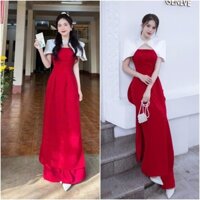 Sét áo dài tết lụa phối tapta kèm phụ kiện gài y hình sẵn mút
NHƯ Ý