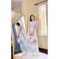 Set áo dài thêu linh dương kèm quần lụa Giá  400k cả set kèm quần lụa Hàng có sẵn giao ngay