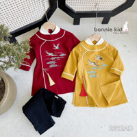 Set áo dài thêu tiên hạc cho bé trai