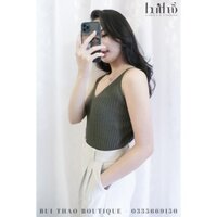 Set áo dây len + quần dài form hiện đại